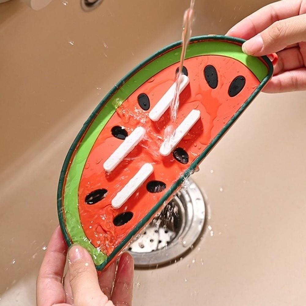 5 pieces Soft Silicone Drain Pot Cover Pad Watermelon Shape Heat Insulation Pad  Kitchen Counter