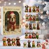 24 Pieces Acrylic Pet Themed Christmas Countdown Calendar Blind Boxes Set For Dog Owners Festive Home Office Decorations