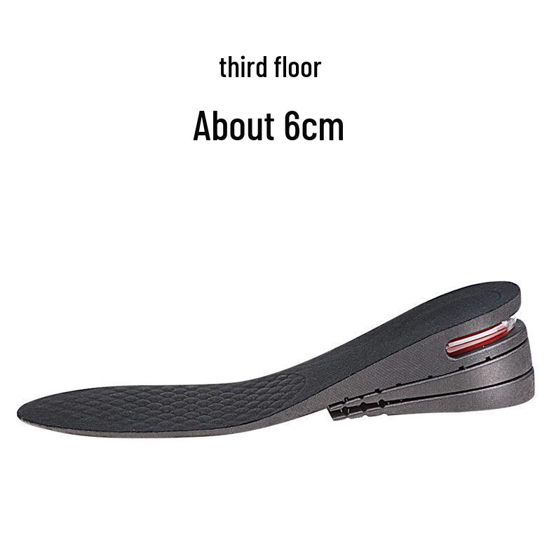 Adjustable Invisible Height Increasing Insole with PU Shock Absorbing Air Cushion for Men and Women, 3-7.5 cm.