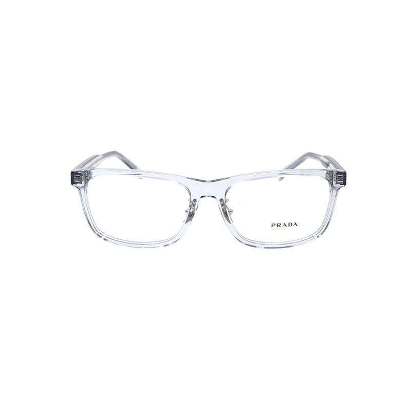 Prada optical glasses SIGNATURE signature series acetate frame square men's Transparent blue 56 basic packaging-glasses case + packaging box