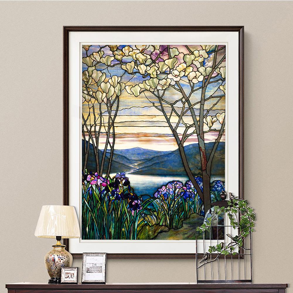 

Луи Комфорт Тиффани Арт Принт Плакат Магнолия и Ирис Холст Картина Цветочная Стена 21cm×30cm NoFrame