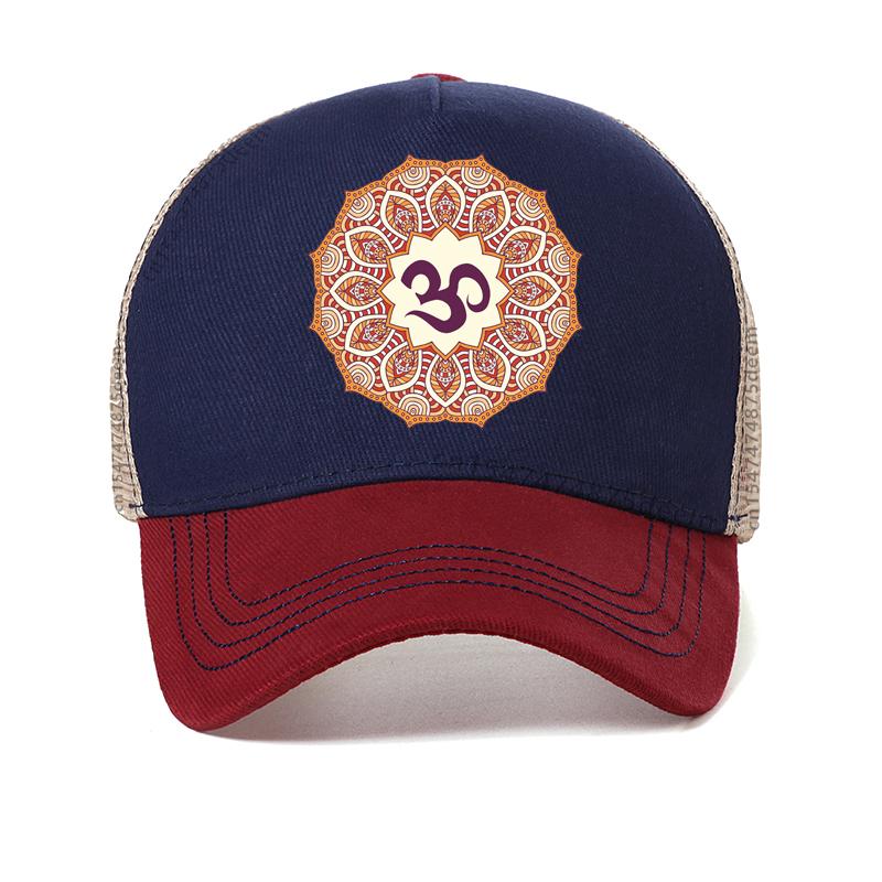 Yoga Om Druck Damen Hut Lässig Lustig Maha Mrityunjaya Mantra Baseballkappe Harajuku Pop Sommer Schirmmütze Trucker Hüte Mandala Hüte