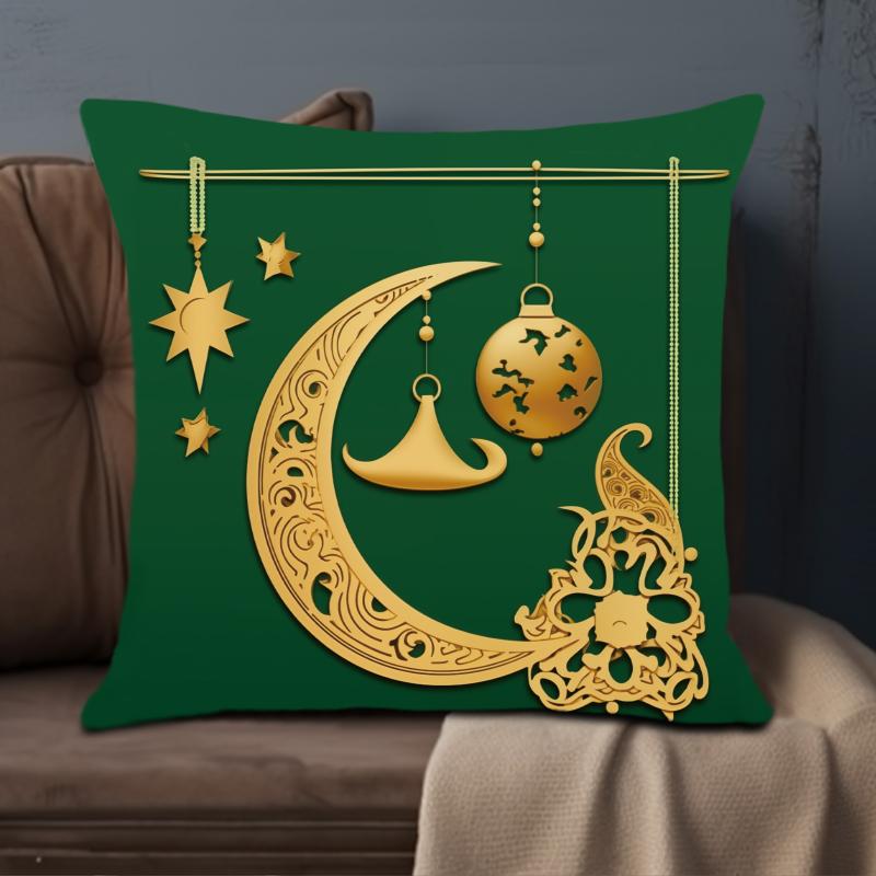 1 x doppelseitig bedruckte Kissenbezüge mit Ramadan-Motiv. (17,7"*17,7") Traditionelle Kissenbezüge für Zuhause, Dekoration für Zimmer, Bett, Sofa, Stuhl, ohne Kissenkern