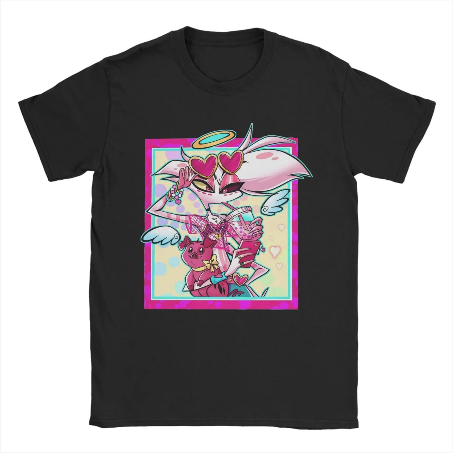 

2026 New Fashion Radio Demon Hazbins Hotels T-Shirt Men Women Anime Pure Cotton Tee Shirt Crew Neck Short Sleeve T Shirt Clothes XXXXXL чорний