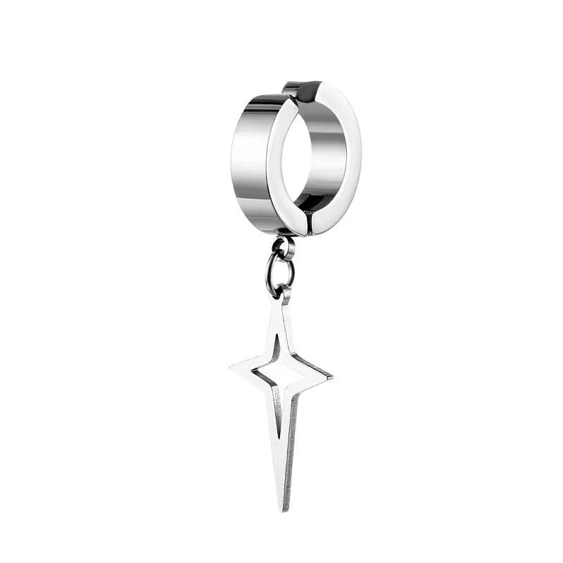 Japan-Korea Fashion Titanium Steel Earphone Pendant Clip-On Earrings