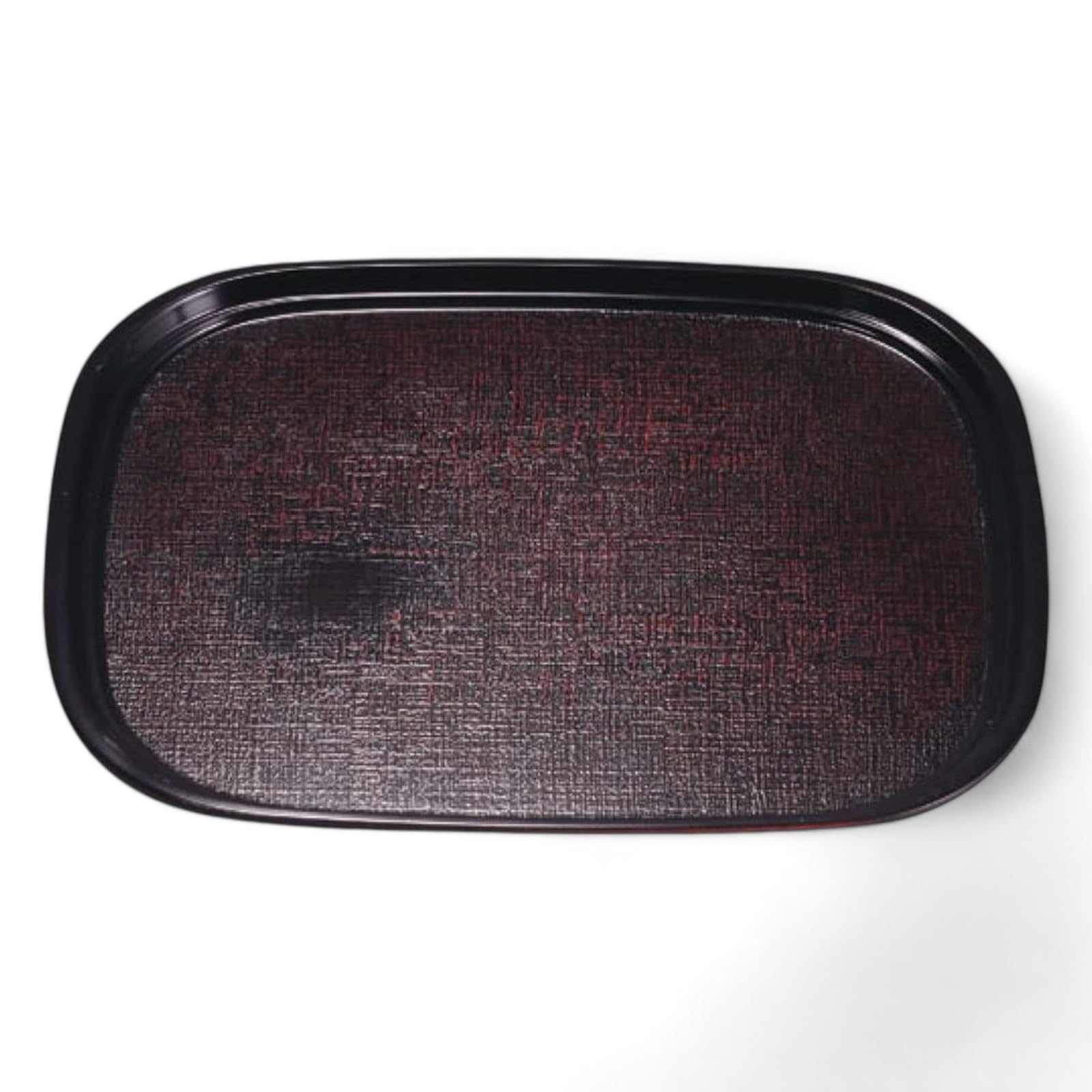 

Oval Fabric Tray Akebono Lacquerware Made in Japan J-kitchens 3-Shaku (Tray) Design, Non-Slip, 39cm, (ABS Resin),