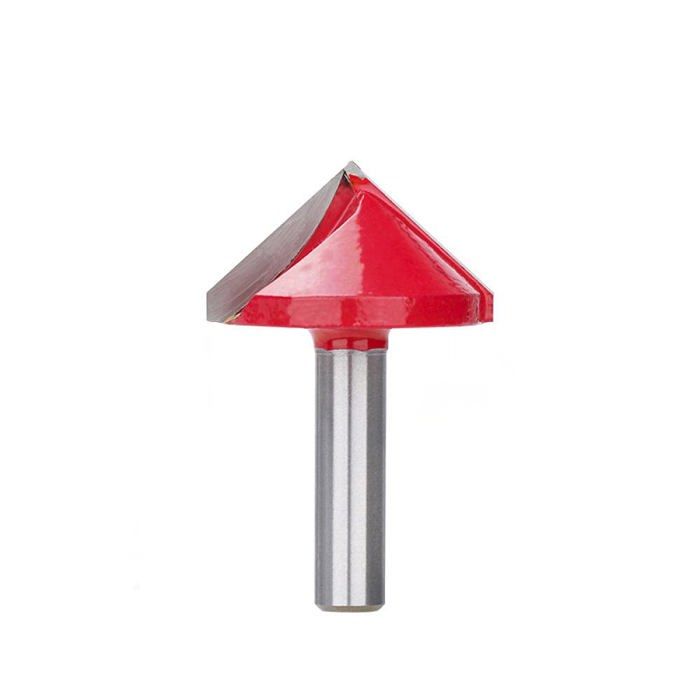 Fraise V en carbure ø22/32 mm, queue 8 mm, 90° pour toupie – 1 pièce