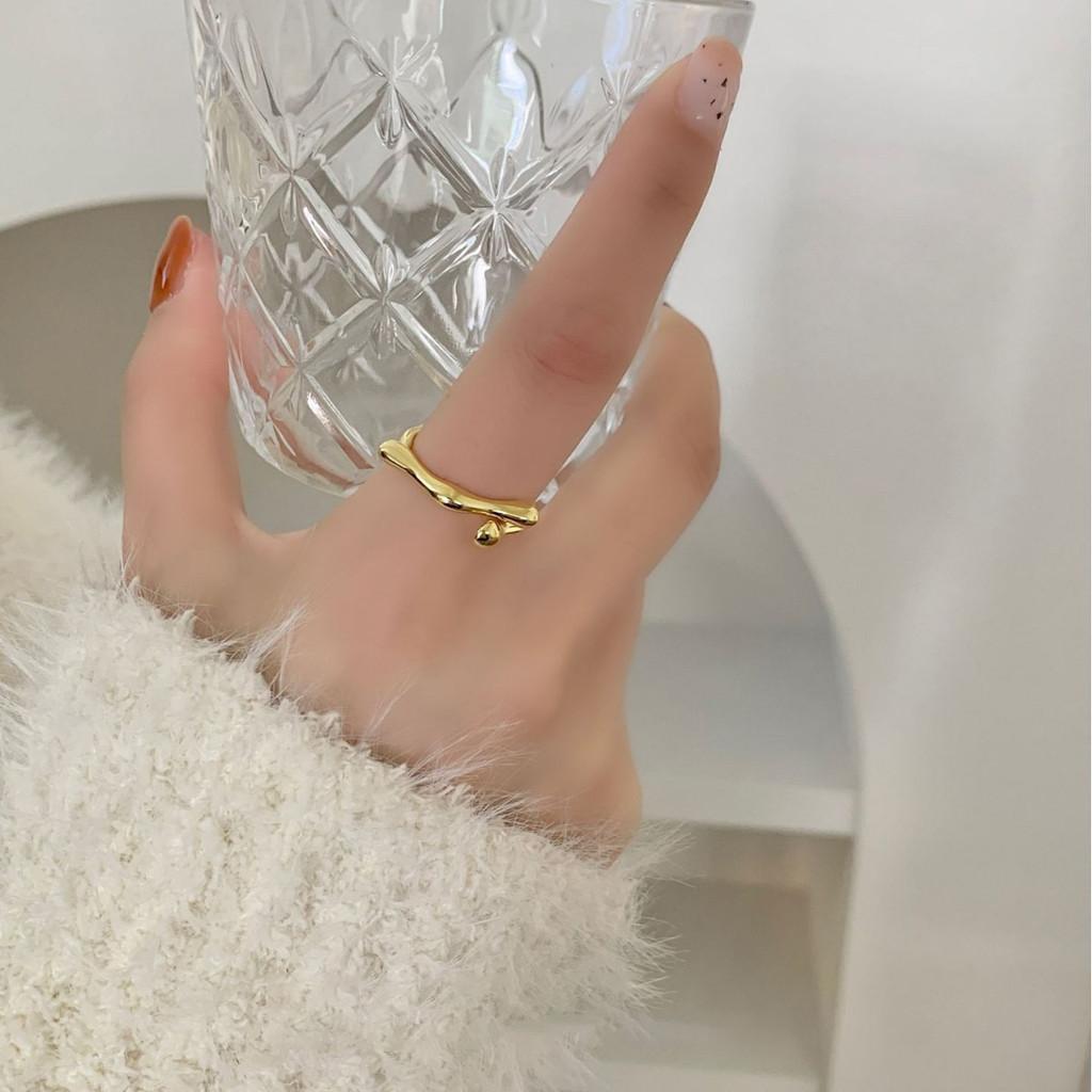 Stylish Minimalist 925 Sterling Silver Irregular Geometry Open Finger Ring For Women