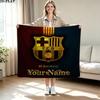 1PC FC Barcelona Custom Name Patterned Flannel Blanket Suitable For All Seasons for Home Decor Warmth and Comfort Gifts Holiday Present
