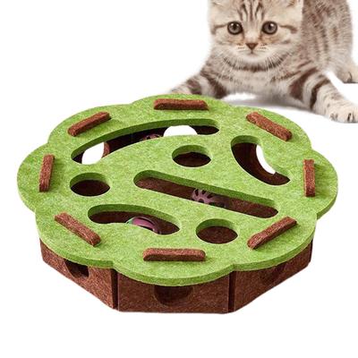 Cat Puzzle Toy Felt Puzzle Box Cat Exercise Toy With Ball Indoor Sports Entertainment Hunting Cat Toys For Indoor Cats