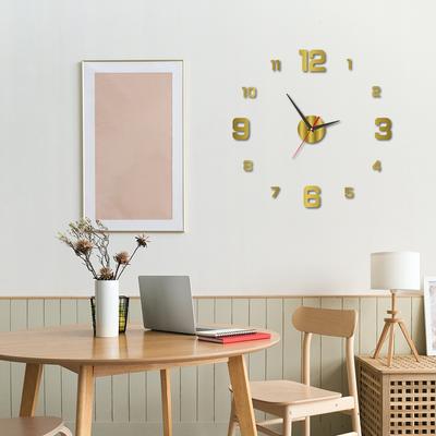 3D-DIY-Leuchtzifferblatt, bohrfrei, Acryl, rahmenlos, geräuschlos, mit Zahlenaufklebern für das Wohnzimmer