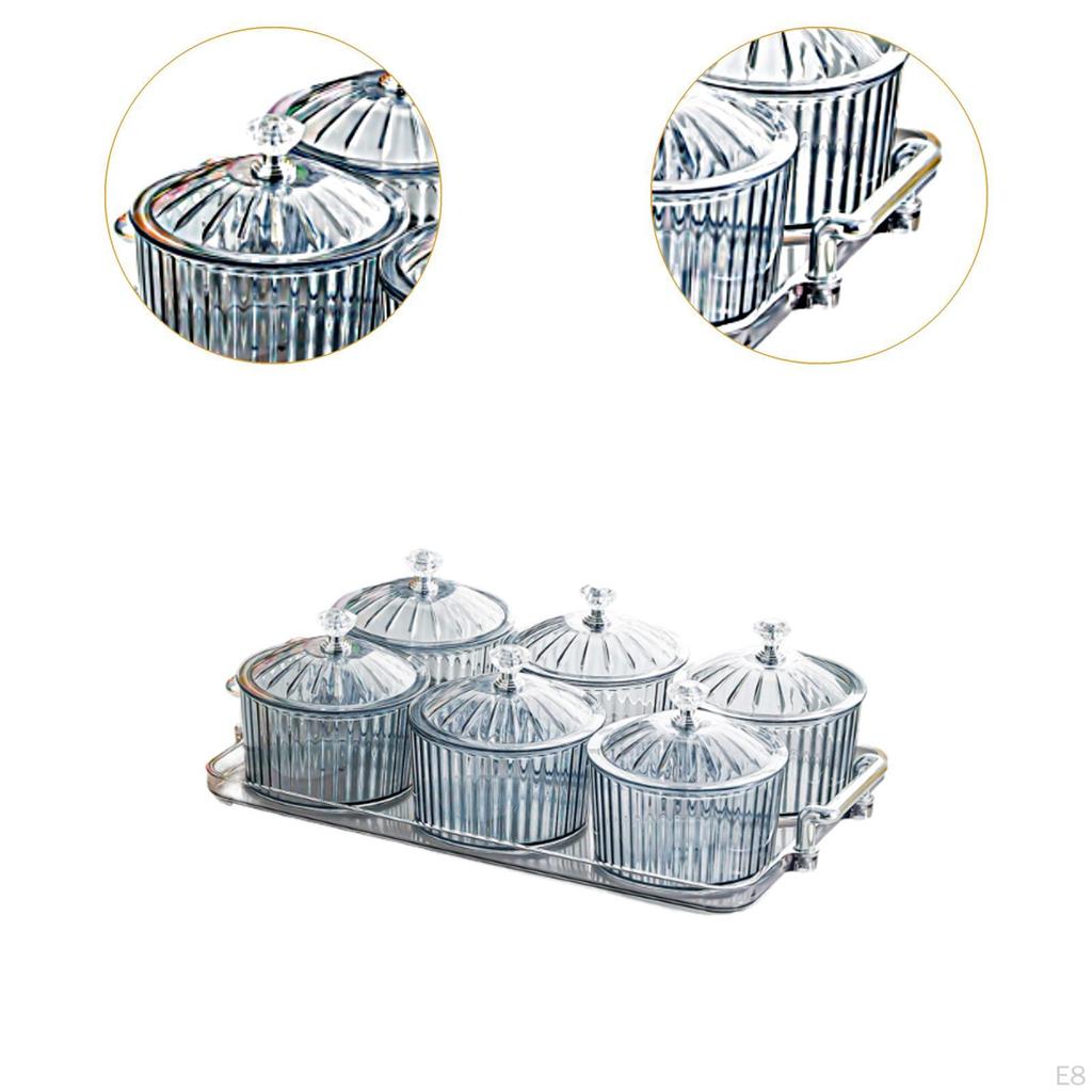 Divided Dried Fruit Plate Dish Modern Decorative Serving Tray with Lid for Kitchen Wedding