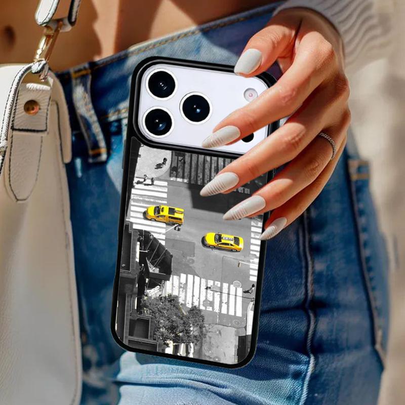 NYC Yellow Taxi Cabs Phone Case For iPhone 17 Air 14 15 13 12 Max Cover For Apple 16e 11 Pro Max Plus Coque