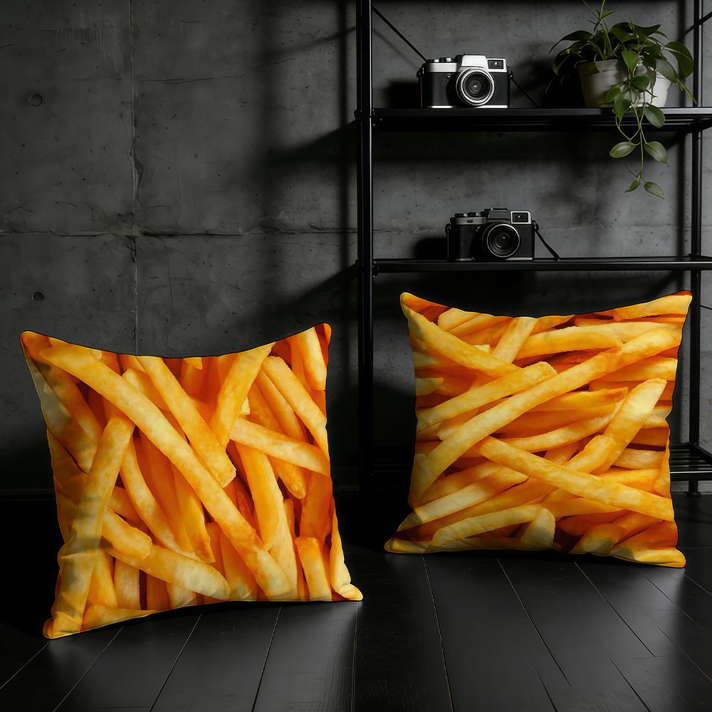 Fashion Cool Fries Cushion Cover Birthday Anniversary Gifts Double Sided Printed Zipper Cushion Cover Soft Skin Bedding