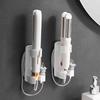 Wall Mounted Hair Styling Station - Curler, Straightener, And Dryer Holder, Bathroom Organizer For Home Accessories-ABSW