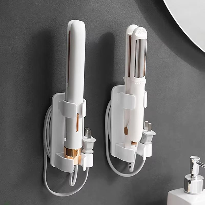 Wall Mounted Hair Styling Station - Curler, Straightener, And Dryer Holder, Bathroom Organizer For Home Accessories-ABSW