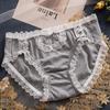 Women's Cute Bowknot Lace Mid-Waist Cotton Panties