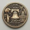 US 250th Anniversary Souvenir Coin Double-Sided Carved United States History Commemorative Badge