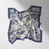 Korean Version of Fashion Mountain Forest Beast Sweet Color Decoration Plain Female Blue Small Square Scarf Printed General Purpose Scarves