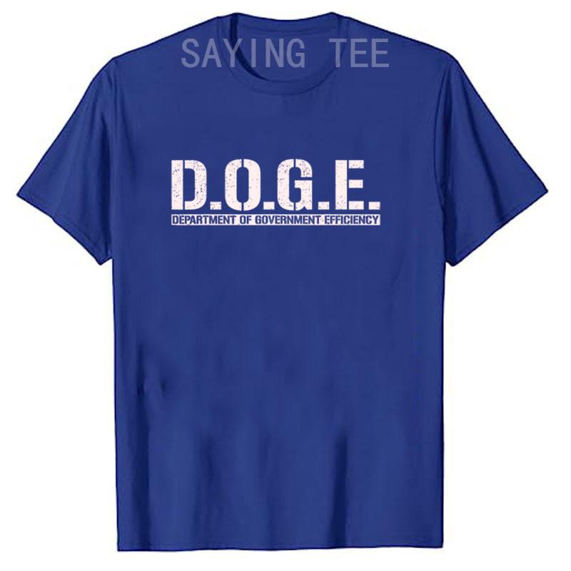 DOGE D.O.G.E. ODDĚLENÍ VLÁDNÍ EFEKTIVITY Tričko Humor Vtipná Písmena Potisk Nápisové Tričko Grafický Outfit Top s Krátkým Rukávem