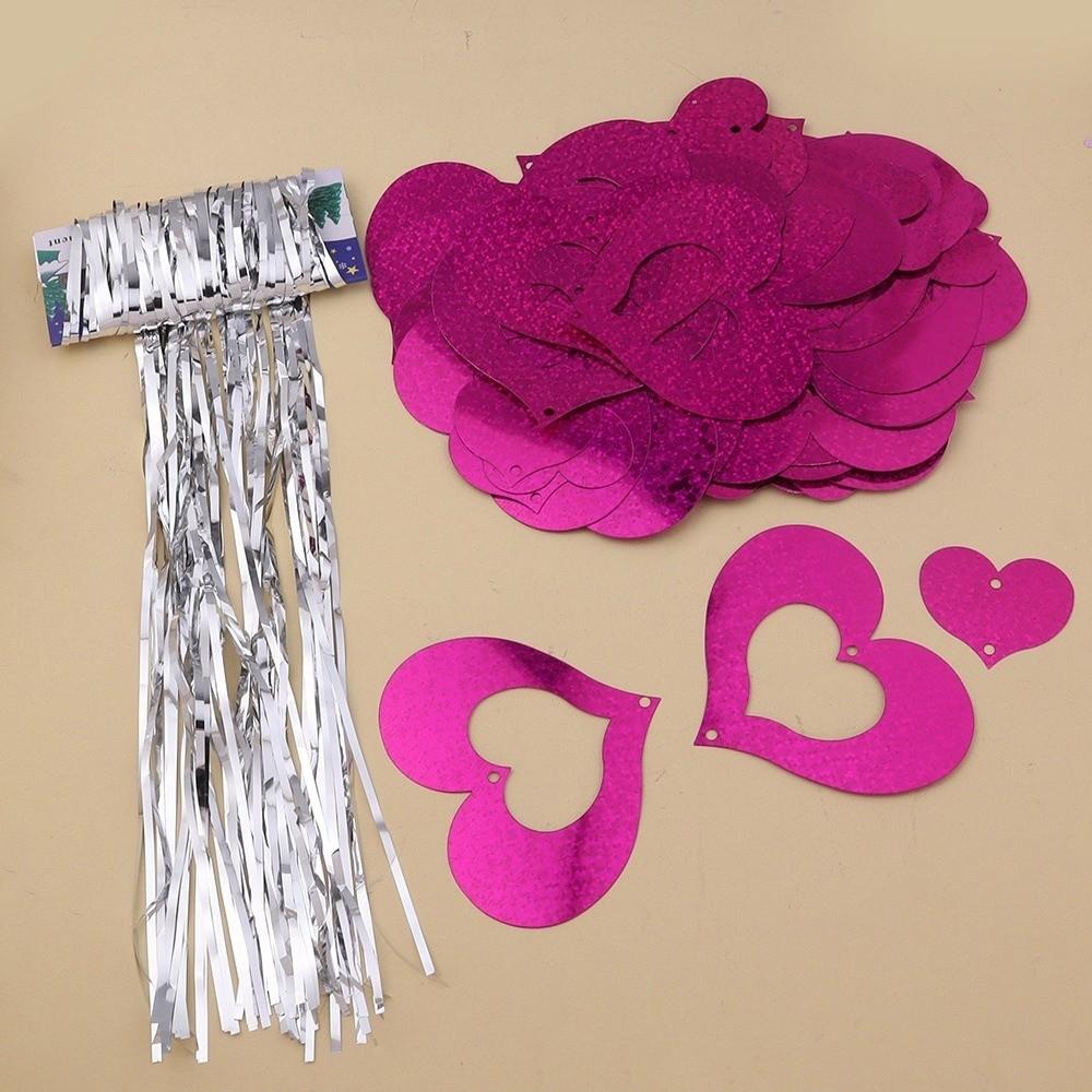 Neue Rote Herz Laser Pailletten Girlande PVC Liebesbrief Herz Schnur Girlande DIY Regen Vorhang Anhänger Hochzeit Party Dekorationen
