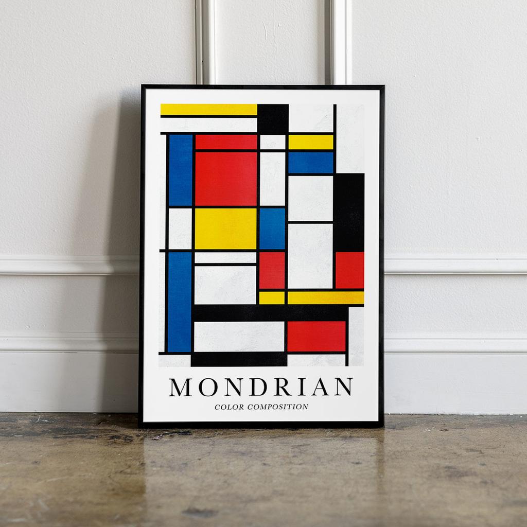 Poster Mondrian Color Composition