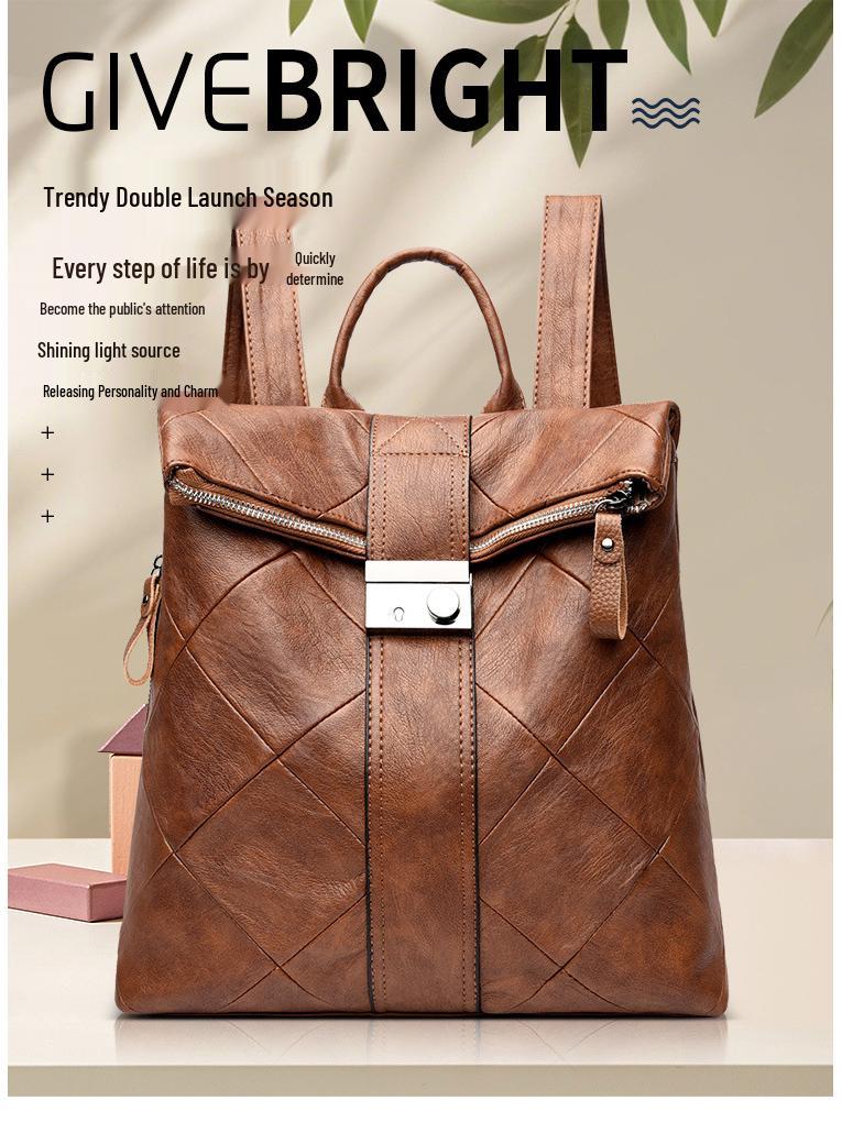 Women's Trendy Patchwork Backpack & Anti-theft Handbag - Stylish 2026 School Bag