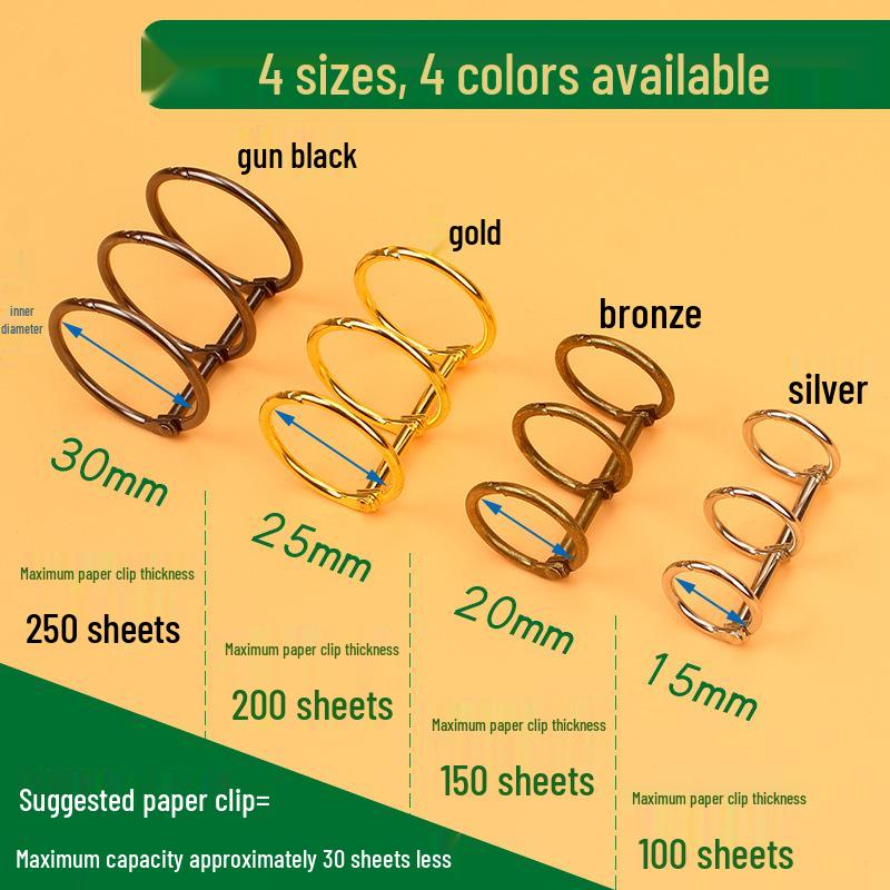 Six-Hole Metal Binder Rings - Multi-Hole Loose Leaf Binding Clip