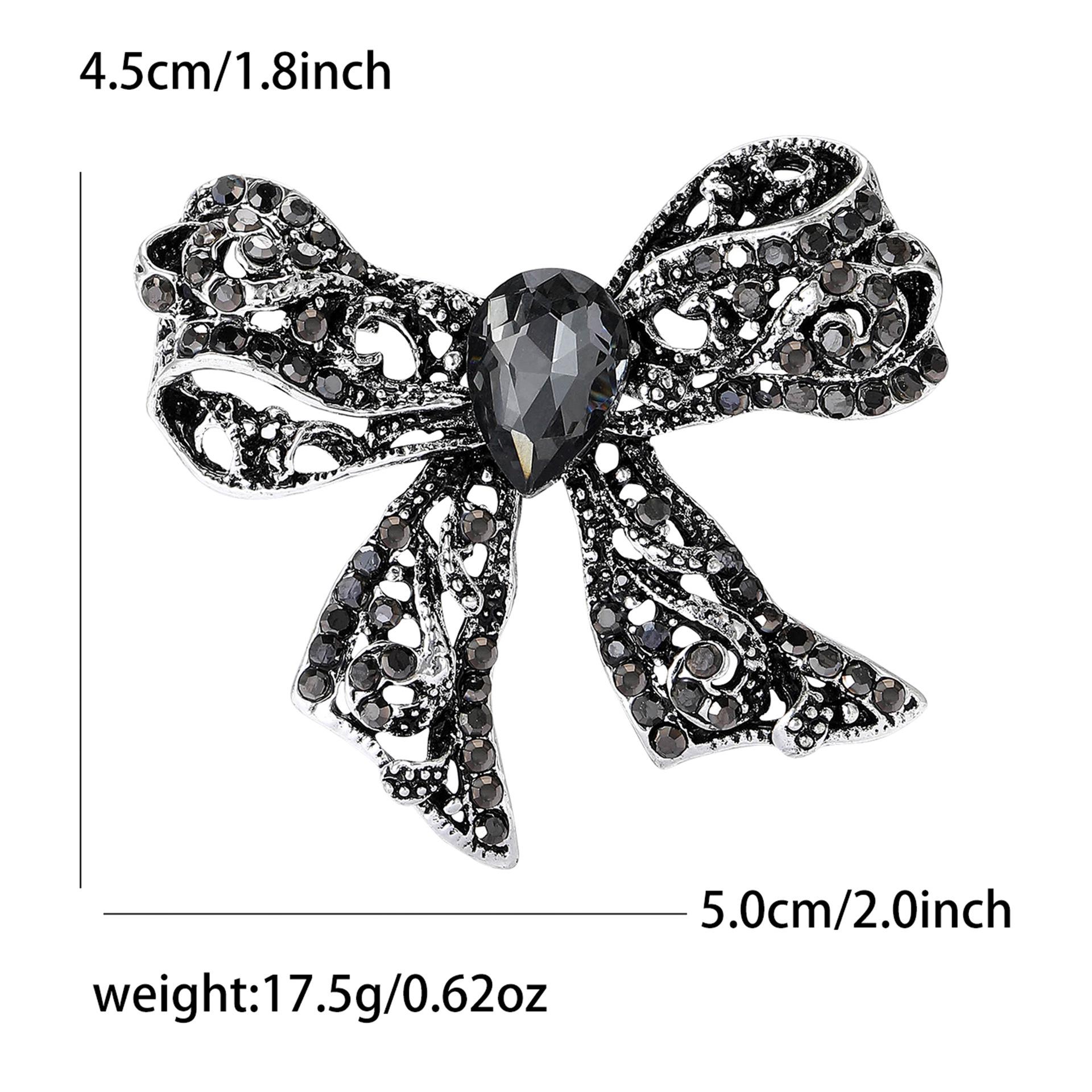 

Retro Alloy Rhinestone Bow Brooch - Elegant, Versatile Women s Accessory Pin