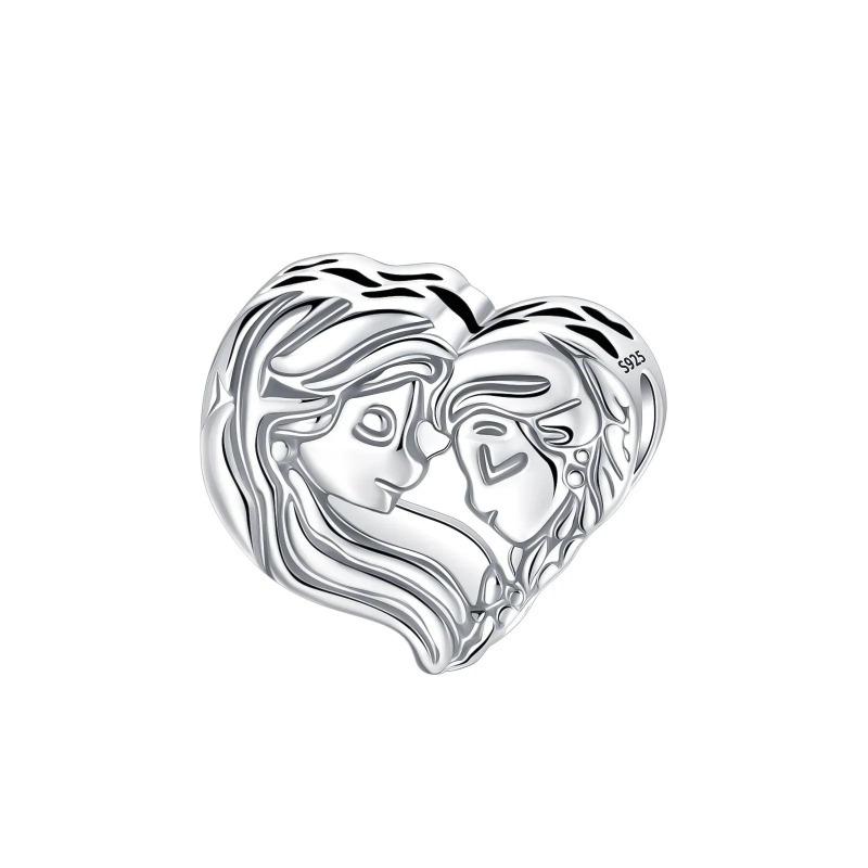 Nya Hjärtformade Berlocker Kopparblomma Evig Kärlek Pärlor Passar Originalarmband Halsband För Kvinnor DIY Smycken Gåva