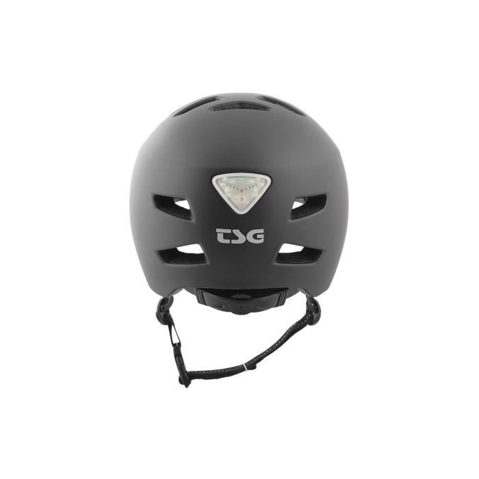 Casque de vélo - TSG - Status - Noir satiné - XL - LED arrière - 320g - 13 aérations