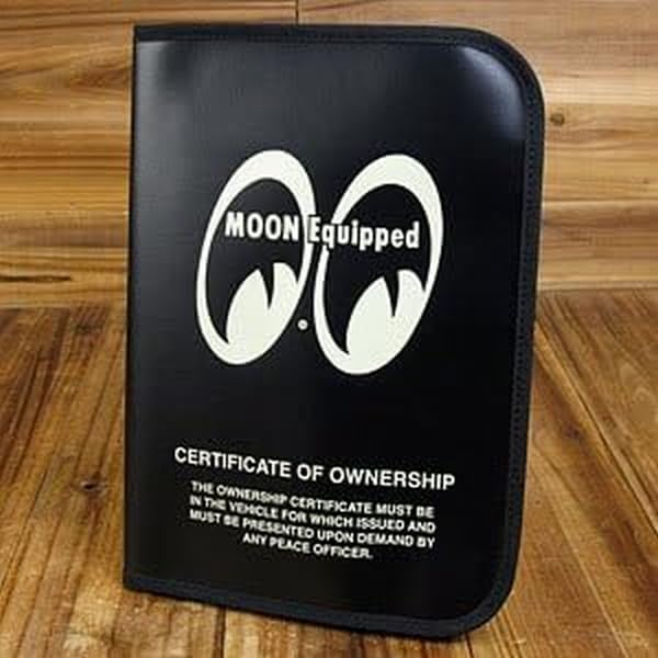 MOONEYES Title Holder Inspection Certificate MOON Equipped (Vehicle Holder) DF-MQG058BK-MON