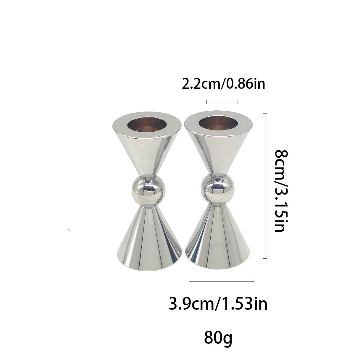 

European Geometric Wrought Iron Metal Candlestick Ornament