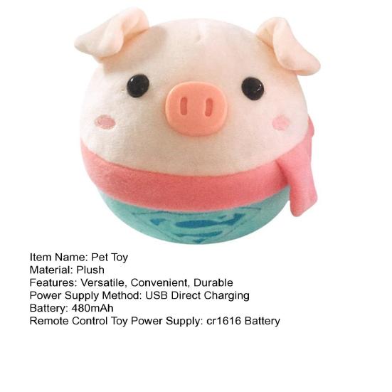 1 Set Pet Toy Interactive Moving Pet Plush Toy Set Cartoon Pig Shape Talking Squeaky Electronic Dogs Ball Toy Pet Supplies