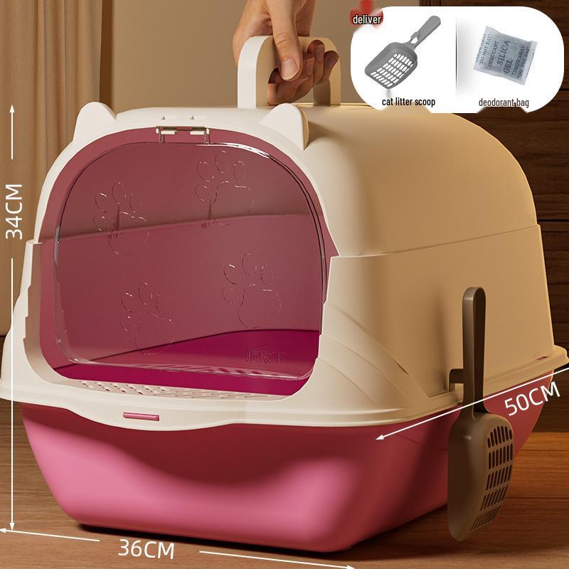 

Дуже великий закритий котячий туалет з дезодорантом та захистом від розбризкування Includes Cat Litter Scoop