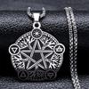 Witchcraft Pentagram Necklace Stainless Steel Silver Color Witch Pagan Star Symbol Necklace Wicca Jewelry collares de moda