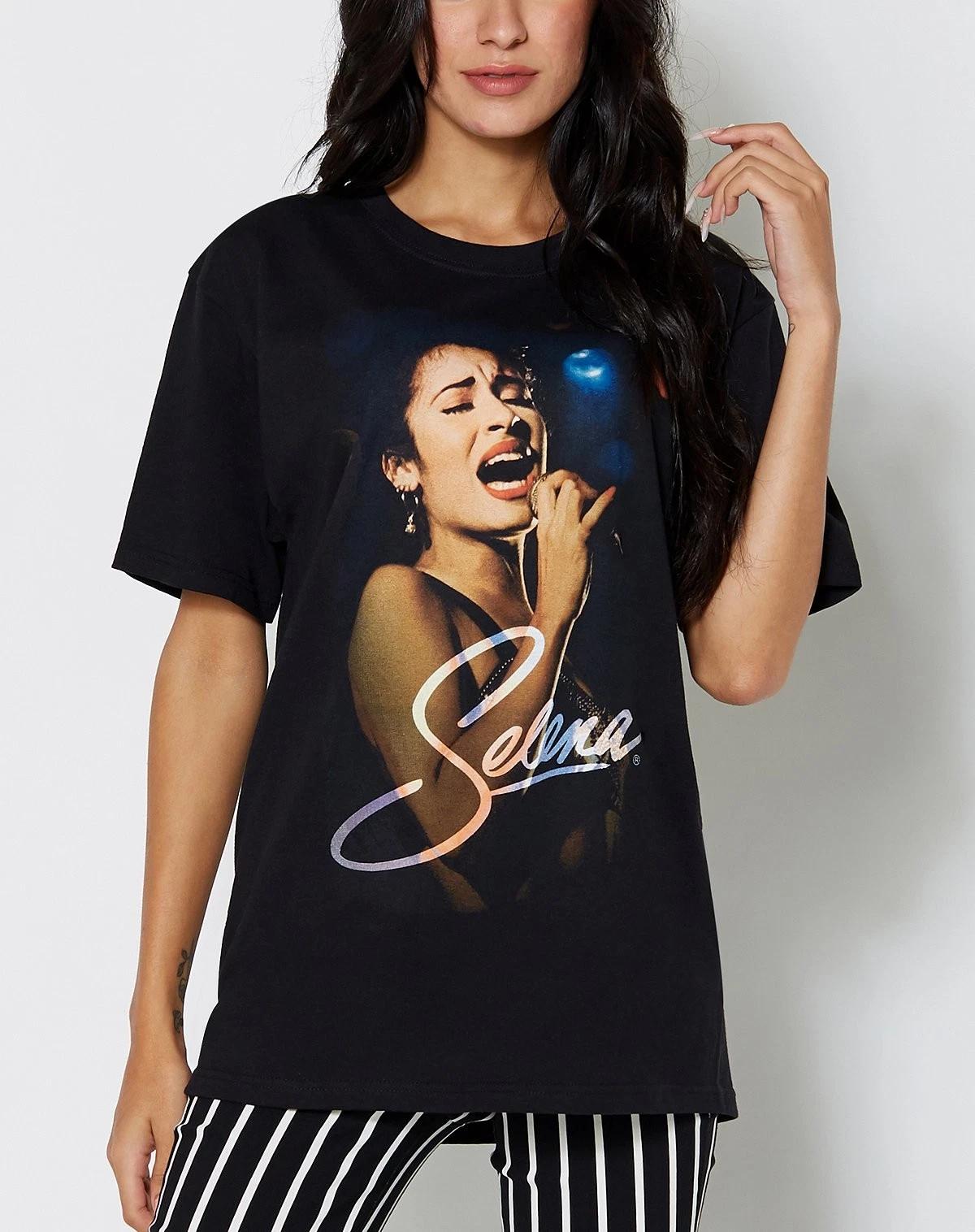 Selena Quintanilla Portrait Black T-Shirt New XXXL