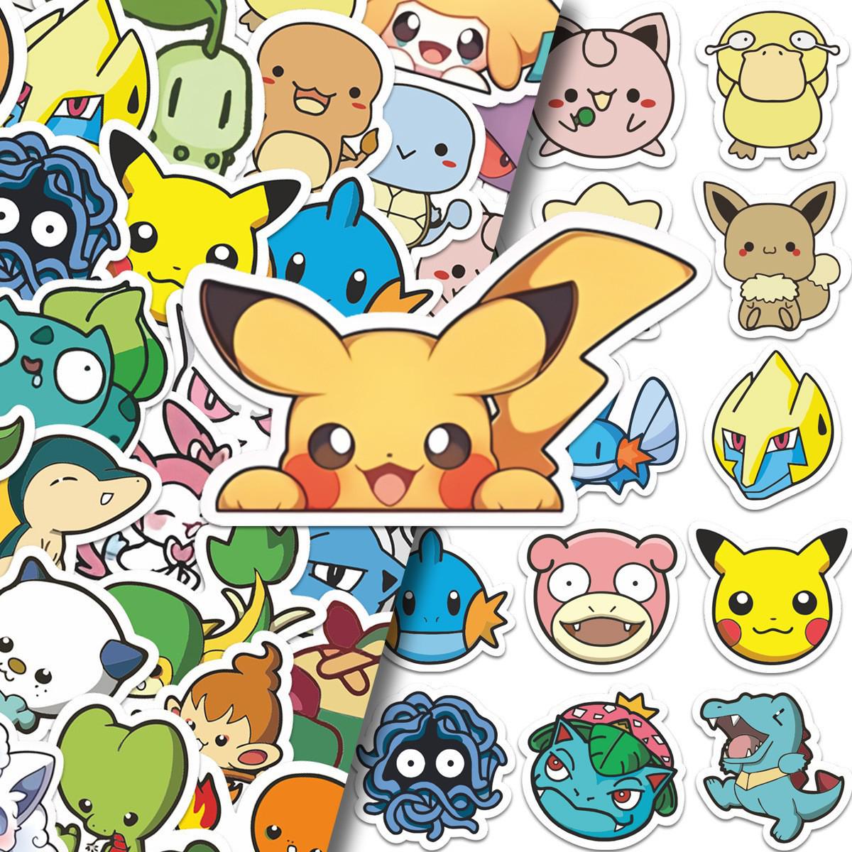50 Sheets Cartoon Pokemon Stickers for DIY Phone Cases, Notebooks & Stationery - PVC Decorative Children s Stickers No