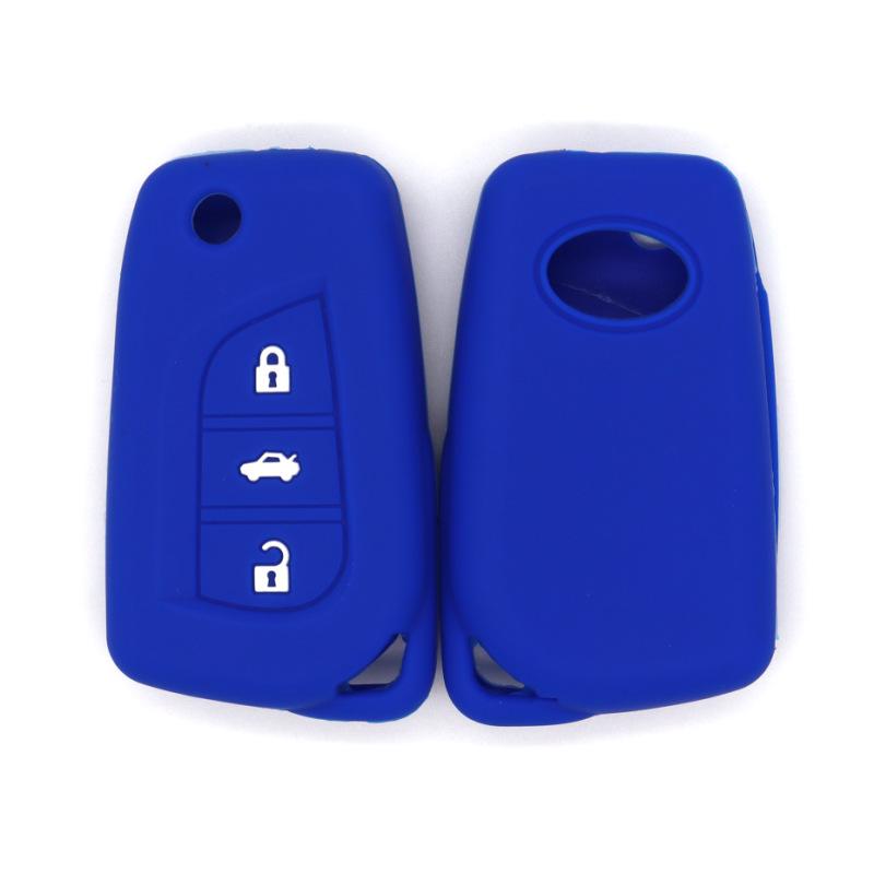 Fall-proof key cover, suitable for Toyota RV4, Rongfangguan, Ruizhi, Carola, Linc, folding type, 3-buckle silicone key bag