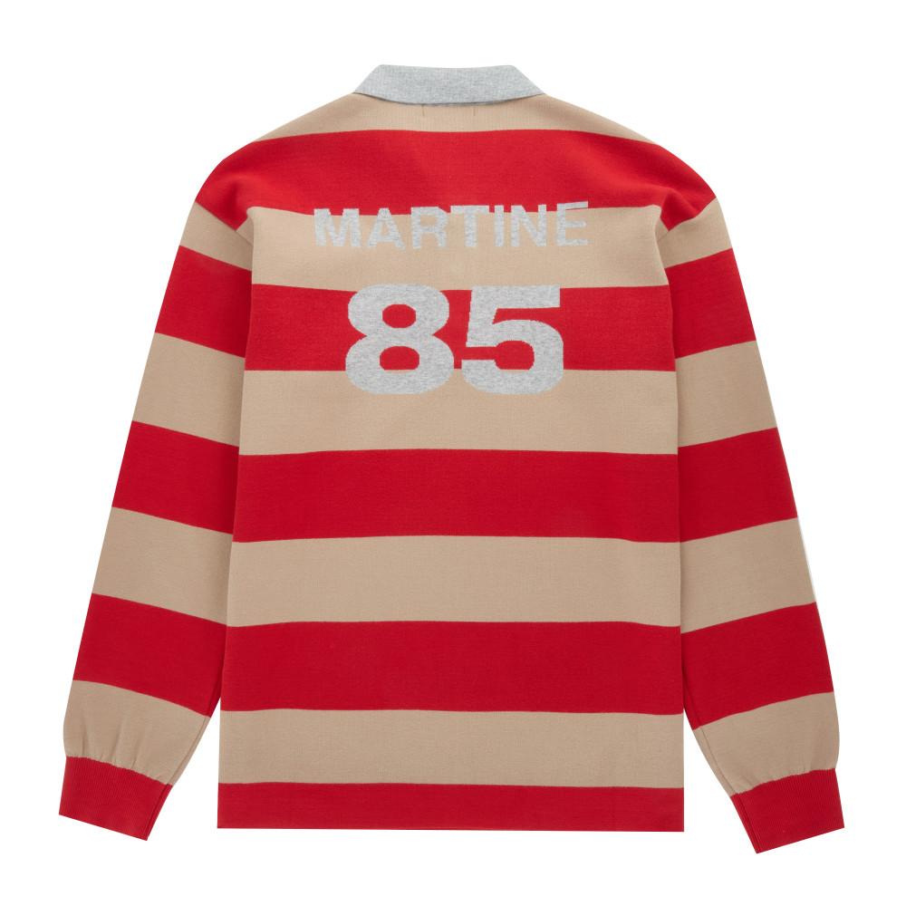 MARTINE GOLF 1985 Block Stripe Collar Knit_Orange (Men)