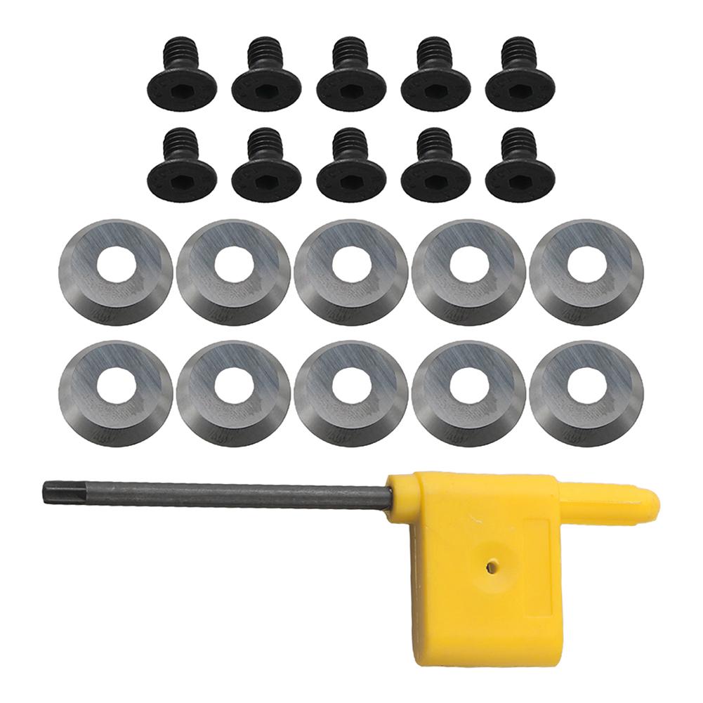 10 Pcs 16mm Round Carbide Insert Tools With Indexable Replacement Screws For Turning At A 30° Cutting Angle And 94.5HRA.