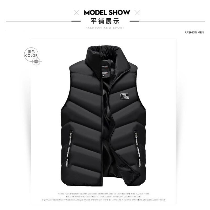 Gilet imbottito spesso senza maniche da uomo, giacca invernale casual
