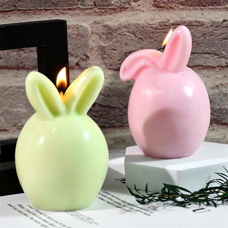 Easter Bunny Candle Ornament Silicone Molds DIY Gypsum Aromatherapy Rabbit Ear Decoration Resin Mold Home Handicrafts