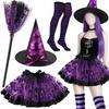 Tüll Tutu Rock Halloween Hexenhut Hexenkostüm Set Flauschiges Erwachsenen Halloween Hexenkostüm Set Für Halloween-Veranstaltungen Feiertag