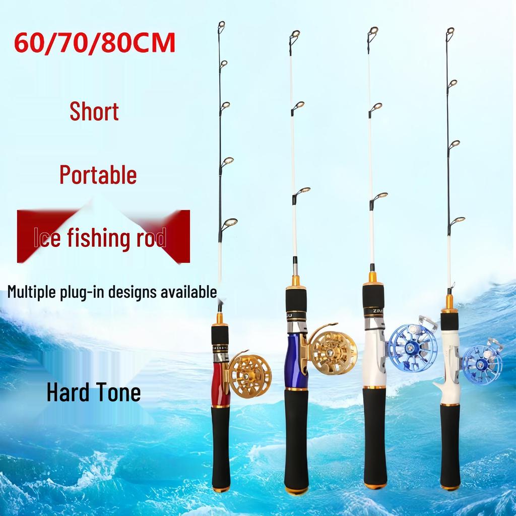 Compact Telescopic Ice Fishing Rod (60-80cm) - Winter Casting Rod for Outdoor Fishing