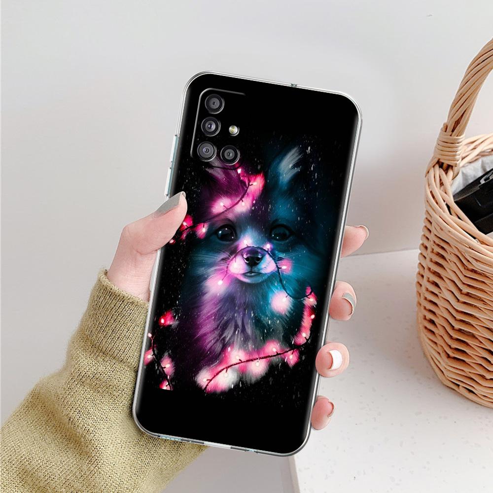 Cute cartoon animal fox Phone Case For Samsung Galaxy A51 A71 A21S A12 A11 A31 A41 A52 A32 5G A72 A01 A50 A70 Soft Clear Cover