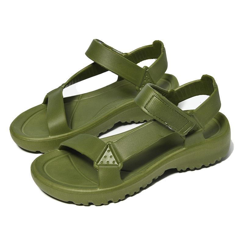 Fashion Ladies' Summer Flip-flops Are Breathable, Solid-color Outdoor, with Velcro Flat Bottoms, Comfortable and Not Tiring To The Feet