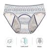 Women Panties Geometric Print High Waist Seamless Elastic Period High Absorbency Prevents Leakage Briefs Menstrual Underpants Daily Wear Sleep