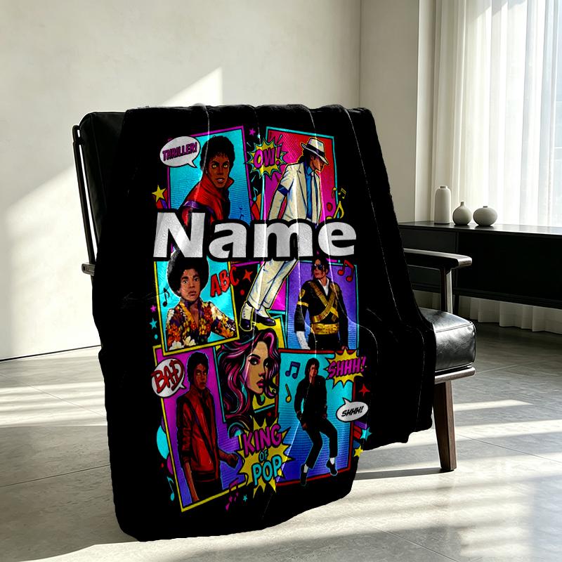 Individuell personalisierte Michael Jackson Print Decke, Heimdekoration, Schlafzimmer, Sofa, Camping, Couch, Geschenke für Geburtstag Weihnachten