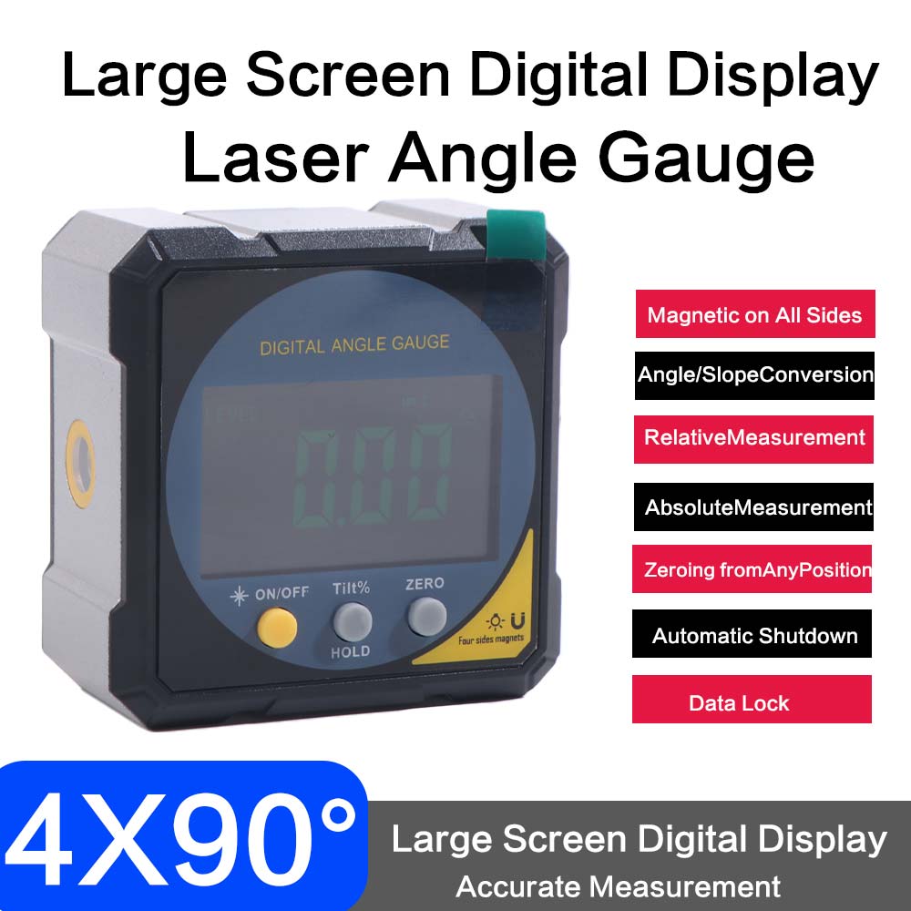 Magnet Tilt Digital Protractor Rechargeable Level Angle Goniometer Inclinometer Woodworking